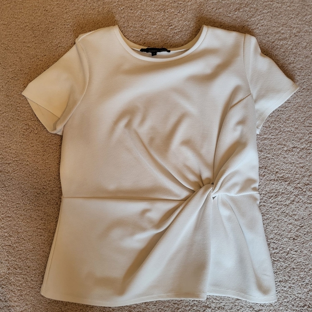 Peplum knot detail short sleeve blouse